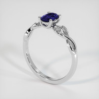 0.79 Ct. Purplish Blue Sapphire Ring, 18K White Gold 2