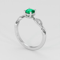0.40 Ct. Emerald Ring, 18K White Gold 2