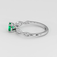 0.40 Ct. Emerald Ring, 18K White Gold 4