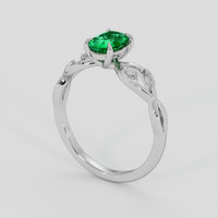 0.67 Ct. Emerald Ring, 18K White Gold 2