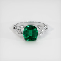 2.44 Ct. Emerald Ring, 18K White Gold 1