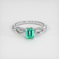 0.57 Ct. Emerald Ring, 18K White Gold 1