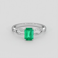0.81 Ct. Emerald Ring, 18K White Gold 1