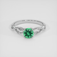 0.53 Ct. Emerald Ring, 18K White Gold 1