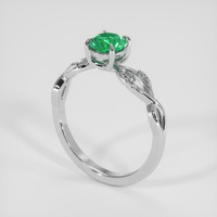 0.53 Ct. Emerald Ring, 18K White Gold 2