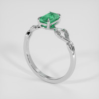 0.66 Ct. Emerald Ring, 18K White Gold 2