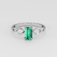 0.69 Ct. Emerald Ring, 18K White Gold 1