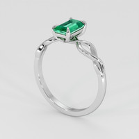 0.69 Ct. Emerald Ring, 18K White Gold 2