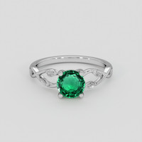 0.80 Ct. Emerald Ring, 18K White Gold 1