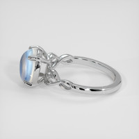 3.48 Ct. Blue Flash Moonstone Ring, 18K White Gold 4