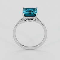 3.50 Ct. Greenish Blue Topaz Ring, 18K White Gold 3