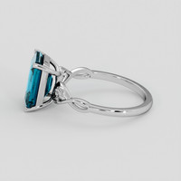 3.50 Ct. Greenish Blue Topaz Ring, 18K White Gold 4