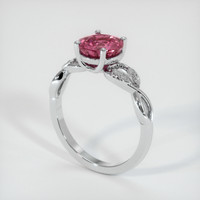 1.80 Ct. Reddish Pink Sapphire Ring, 18K White Gold 2