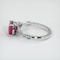1.80 Ct. Reddish Pink Sapphire Ring, 18K White Gold 4