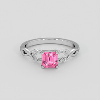 1.52 Ct. Pink Sapphire Ring, 18K White Gold 1