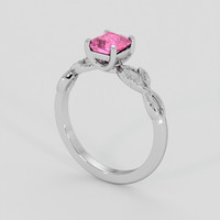 1.52 Ct. Pink Sapphire Ring, 18K White Gold 2