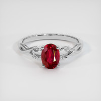 1.13 Ct. Ruby Ring, 18K White Gold 1