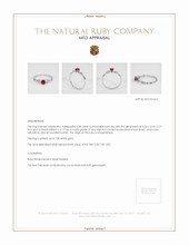 Ruby Ring 0.38 Ct., 18K White Gold Appraisal