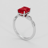3.08 Ct. Ruby Ring, 18K White Gold 2