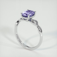 1.70 Ct. Violet Sapphire Ring, 18K White Gold 2