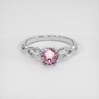 0.94 Ct. Pink Sapphire Ring, 18K White Gold 1