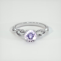 1.15 Ct. Pinkish Purple Sapphire Ring, 18K White Gold 1