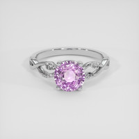 2.07 Ct. Pinkish Purple Sapphire Ring, 18K White Gold 1