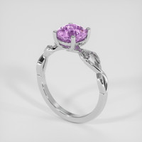 2.07 Ct. Pinkish Purple Sapphire Ring, 18K White Gold 2