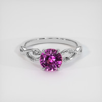 2.07 Ct. Purplish Pink Sapphire Ring, 18K White Gold 1