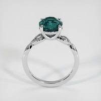3.02 Ct. Greenish Blue Sapphire Ring, 18K White Gold 3