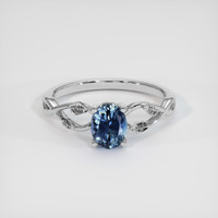 1.17 Ct. Blue Sapphire Ring, 18K White Gold 1