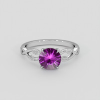 1.19 Ct. Purple Sapphire Ring, 18K White Gold 1