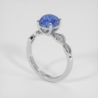 2.59 Ct. Blue Sapphire Ring, 18K White Gold 2