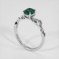 1.22 Ct. Bluish Green Sapphire Ring, 18K White Gold 2