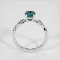 0.89 Ct. Bluish Green Sapphire Ring, 18K White Gold 3