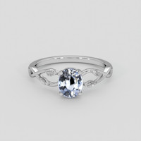 1.25 Ct. Blue Sapphire Ring, 18K White Gold 1