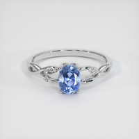 0.93 Ct. Sapphire Ring, 18K White Gold 1