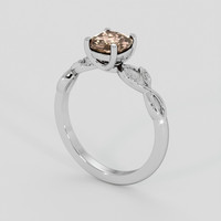 2.15 Ct. Pinkish Brown Sapphire Ring, 18K White Gold 2