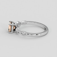 2.15 Ct. Pinkish Brown Sapphire Ring, 18K White Gold 4