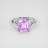 5.05 Ct. Purplish Pink Sapphire Ring, 18K White Gold 1