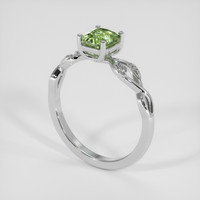 1.18 Ct. Green Sapphire Ring, 18K White Gold 2