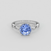 2.76 Ct. Blue Sapphire Ring, 18K White Gold 1