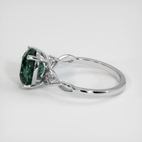 3.01 Ct. Greenish Blue Sapphire Ring, 18K White Gold 4
