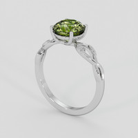 1.75 Ct. Yellowish Green Sapphire Ring, 18K White Gold 2