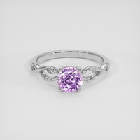 1.06 Ct. Pinkish Purple Sapphire Ring, 18K White Gold 1