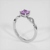 1.06 Ct. Pinkish Purple Sapphire Ring, 18K White Gold 2