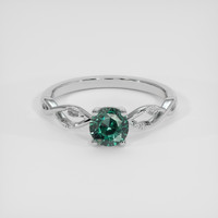 1.11 Ct. Green Sapphire Ring, 18K White Gold 1
