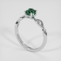 1.11 Ct. Green Sapphire Ring, 18K White Gold 2