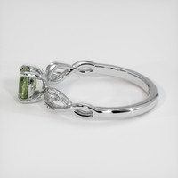 0.50 Ct. Green Sapphire Ring, 18K White Gold 4