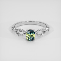 1.18 Ct. Bi Color Sapphire Ring, 18K White Gold 1